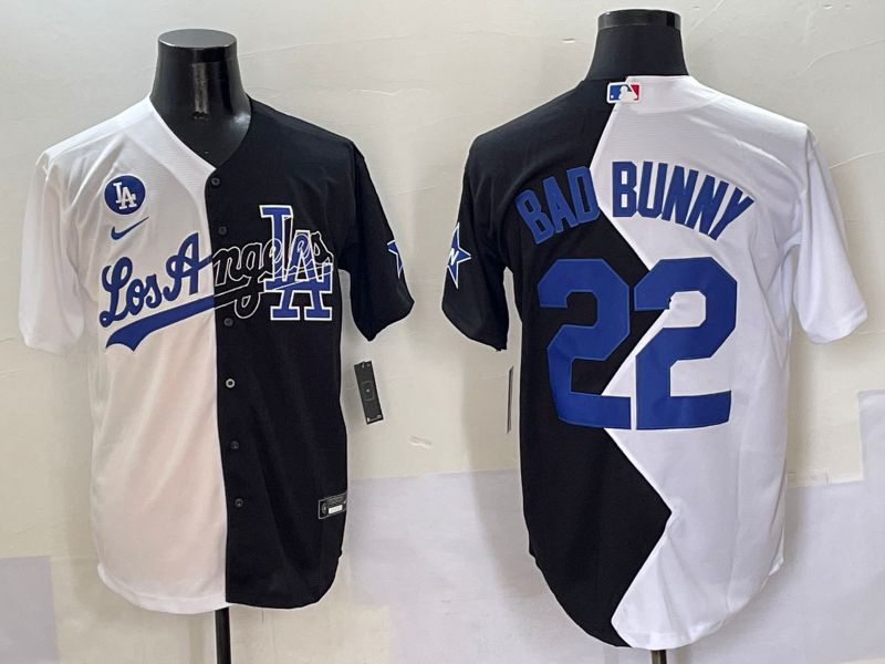 Men Los Angeles Dodgers #22 Bad bunny Black White Game Nike 2025 MLB Jersey style 1->new york yankees->MLB Jersey